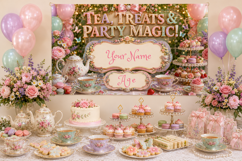 KIDS BANNER- TEA TREATS PARTY MAGIC