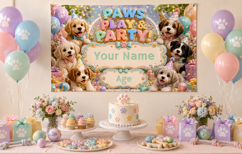 KIDS BANNER - PAWS PLAY & PARTY