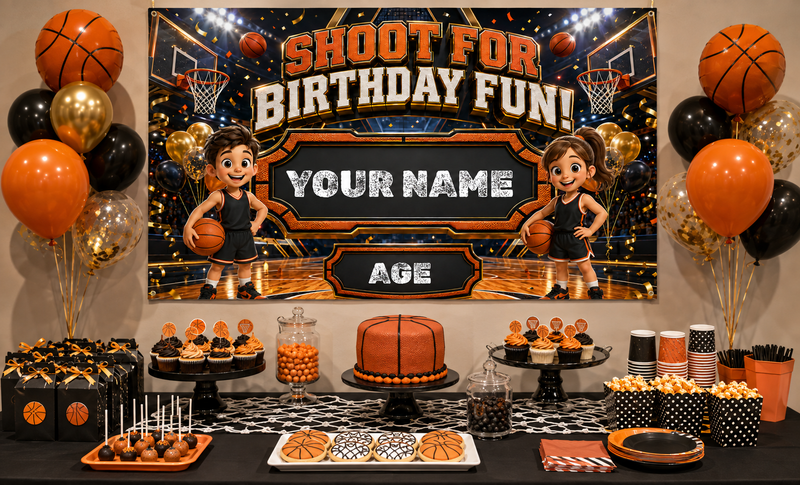 KIDS BANNER - SHOOT FOR BIRTHDAY FUN