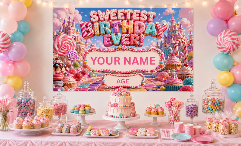 KIDS BANNER - SWEETEST BIRTHDAY EVER