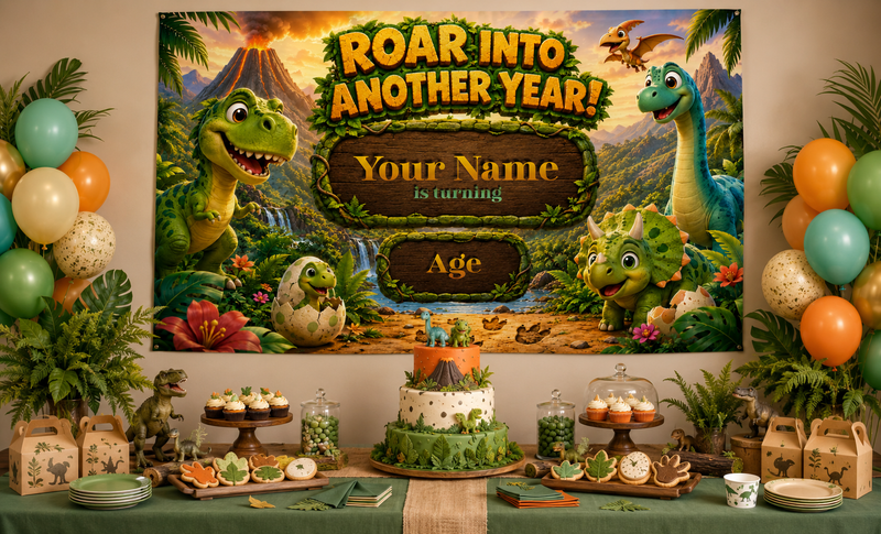 KIDS BANNWER- ROAR INTO ANOTHER YEAR