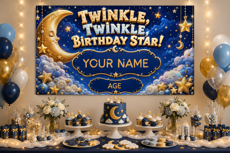 KIDS BANNER - TWINKLE TWINKLE BIRTHDAY STAR