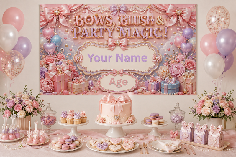 KIDS BANNER - BOWS BLUSH & PARTY MAGIC