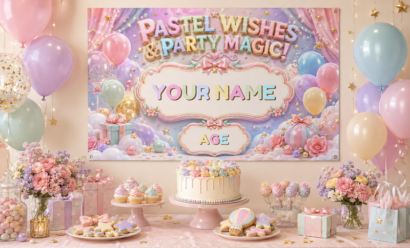 KIDS BANNER - PASTEL WISHES & PARTY MAGIC